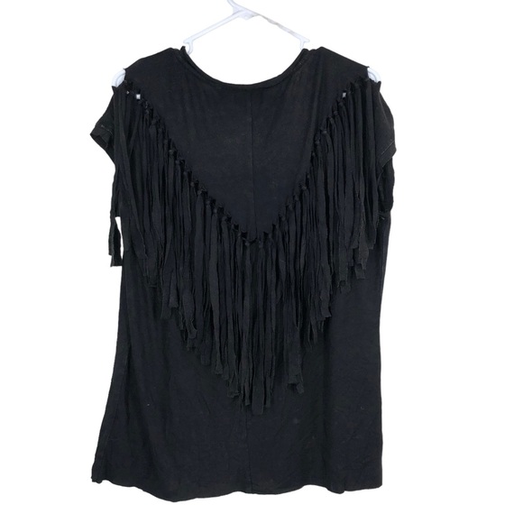 Miss Me Soft Sleeveless Tee w/Fringe on Back and Velvet Bling on the front SZ L - Picture 2 of 7